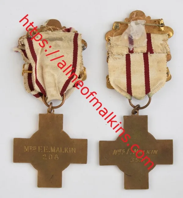 Florence Esther Malkin Red Cross Medals (Rear)