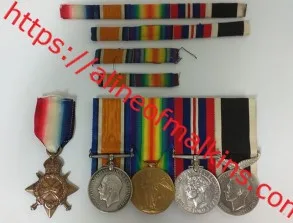 Remounted Medals with the 1914 - 1915 Star separate