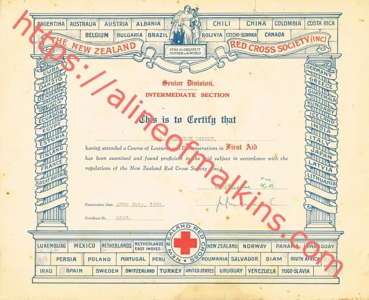 MALKIN_Florence_Esther_I16-Red_Cross_Certificate-29_Jul_1935